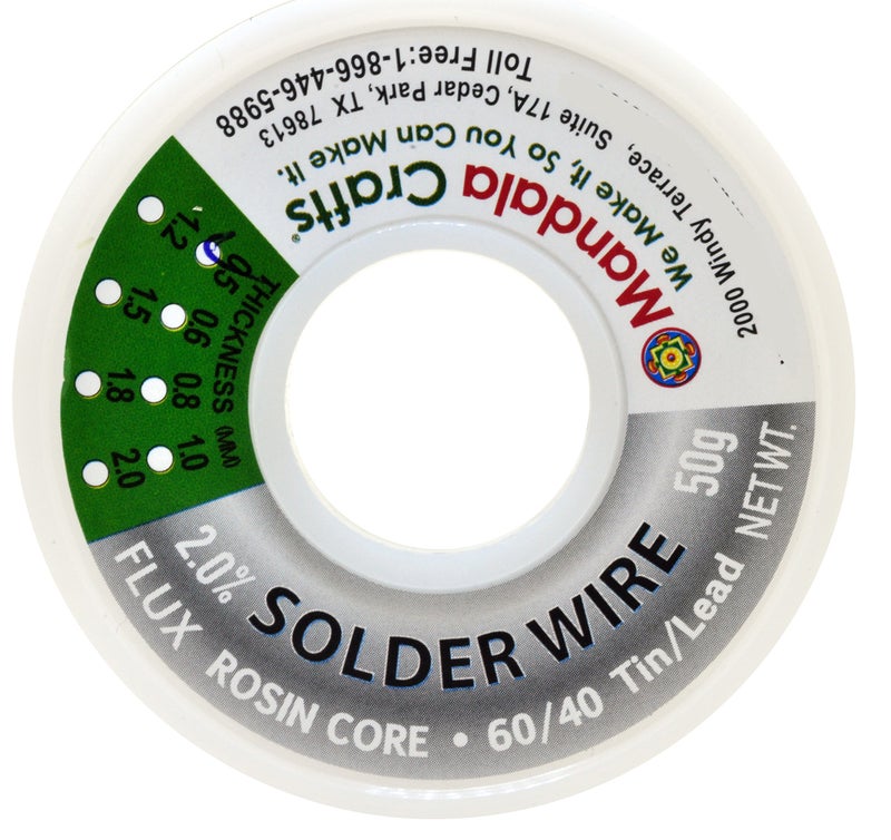 Mandala Crafts 60/40 Solder Wire with Solder Flux - 50g 0.5mm Rosin Core Solder 60 40 for Electronics - 60-40 Lead Tin Soldering Wire for Stained Glass - Image 3
